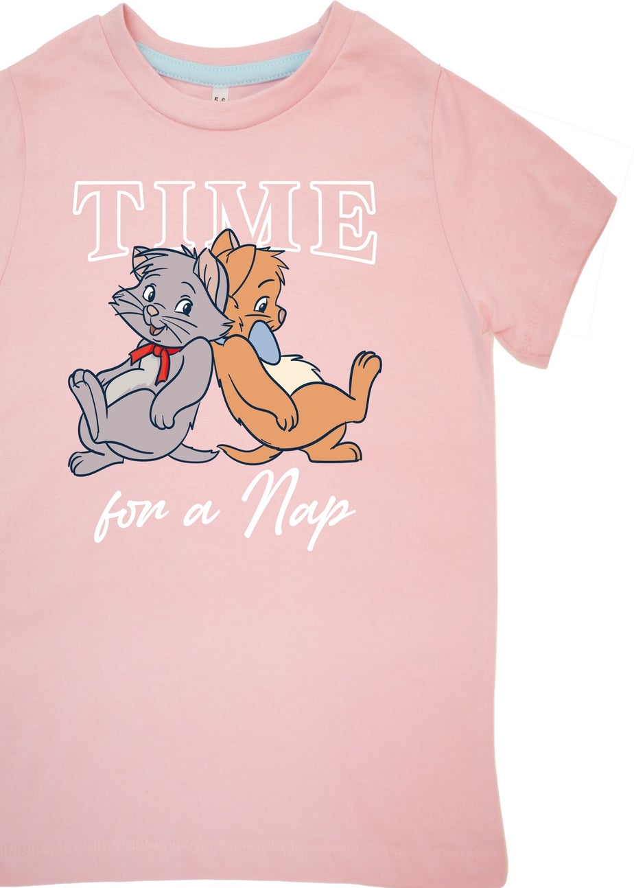 Disney The Aristocats Time For A Nap Girls Pink Graphic Pyjamas (3-8 Years)