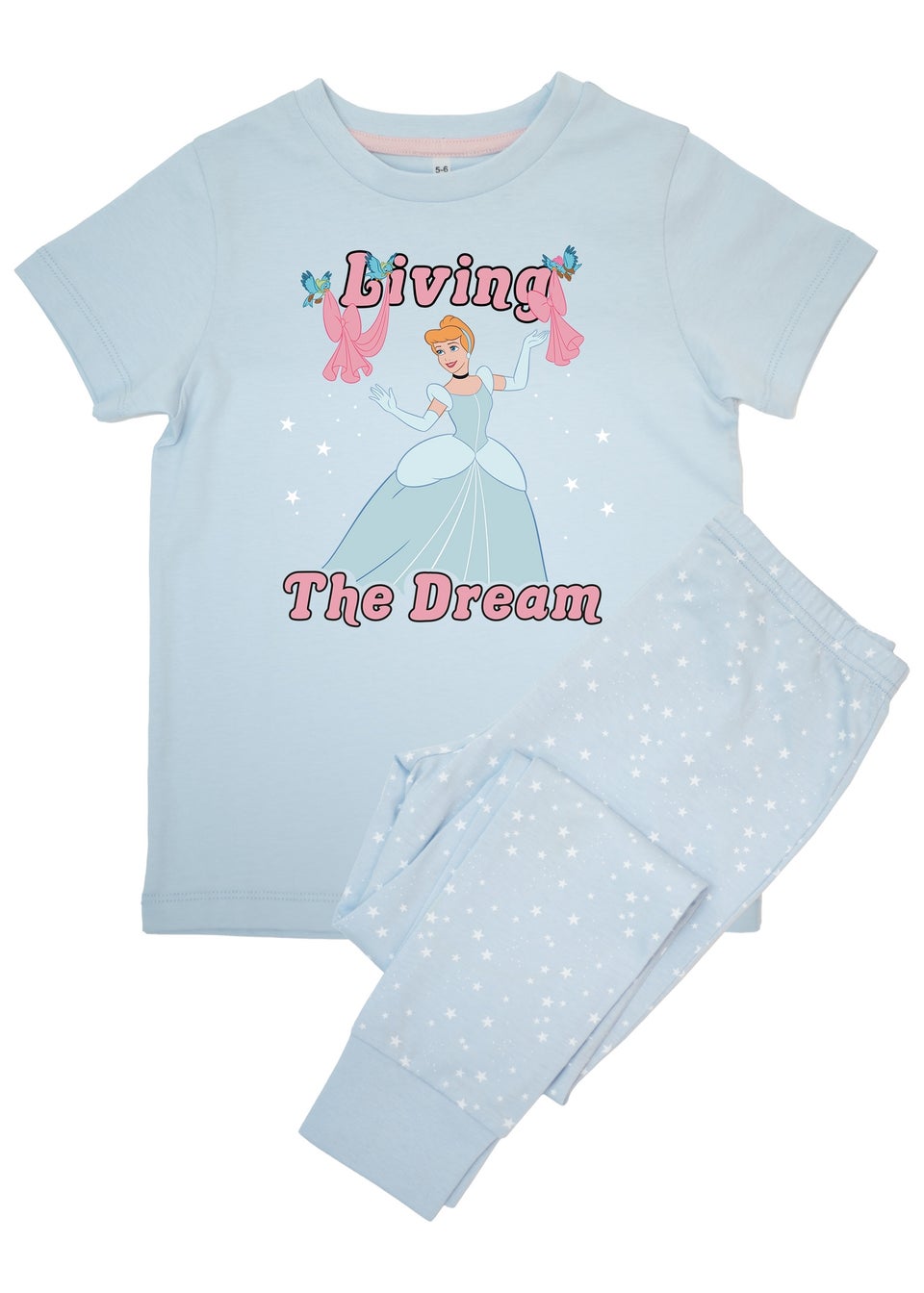 Disney Princess Living The Dream Girls Blue Graphic Pyjamas (3-8 Years)