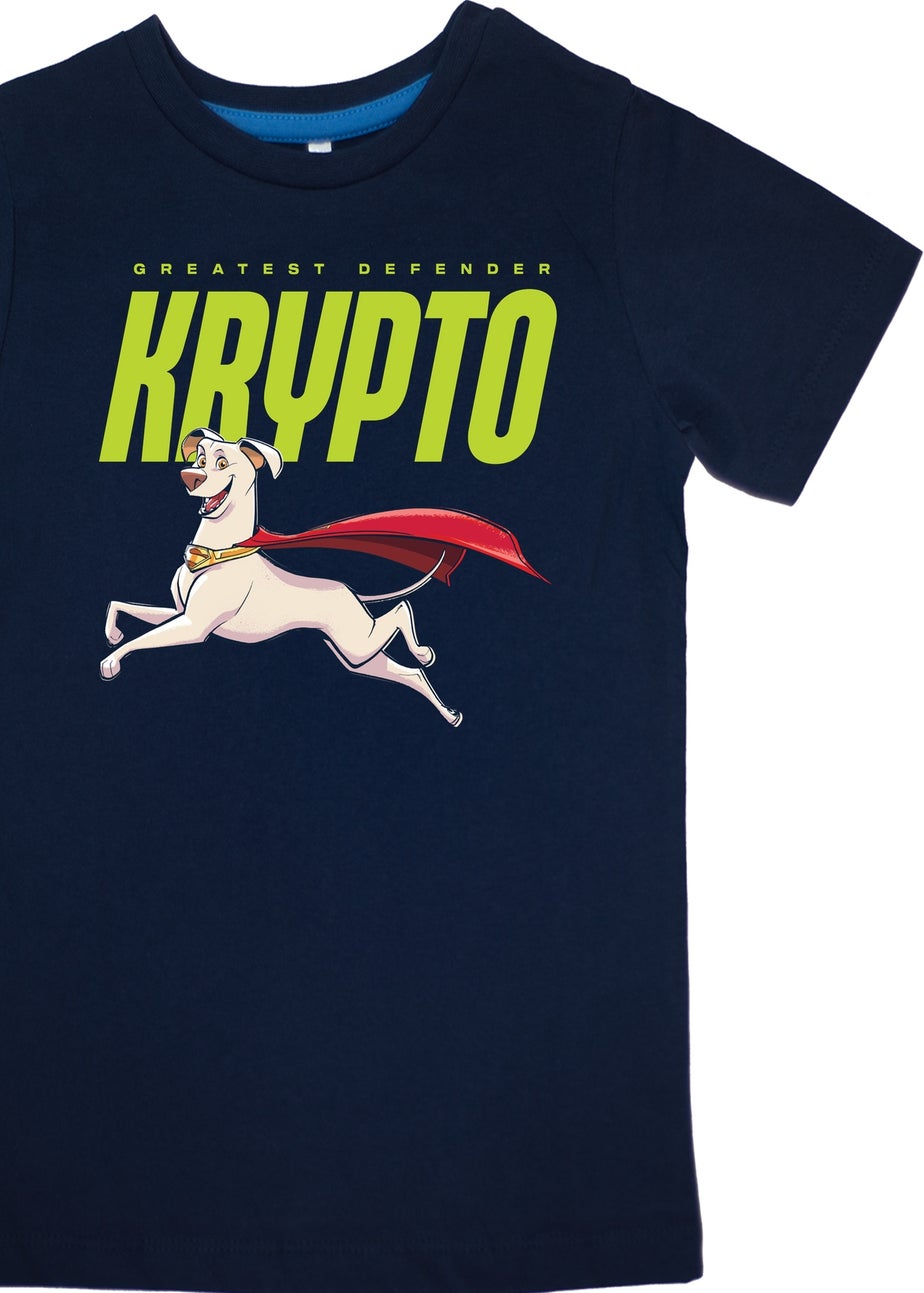 Ada & Ted DC Comics Super Pets Krypto Dog Boys Navy Graphic Pyjamas (3-8 Years)