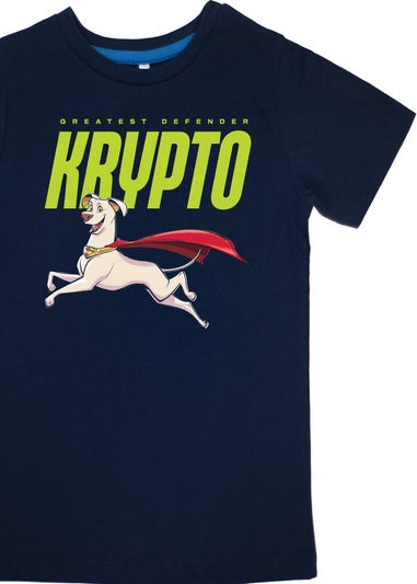 Ada & Ted DC Comics Super Pets Krypto Dog Boys Navy Graphic Pyjamas (3-8 Years)