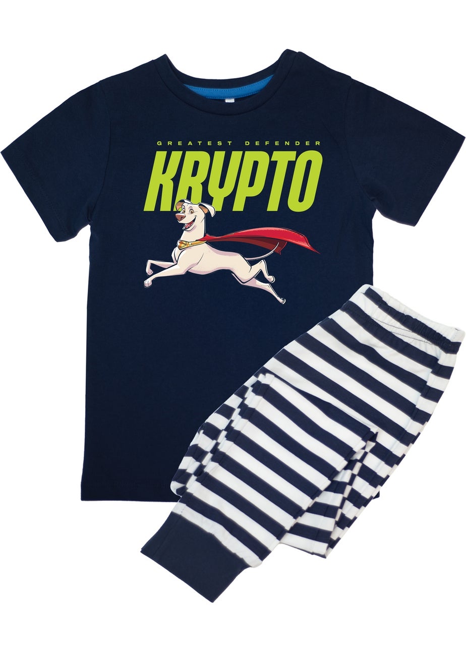 Ada & Ted DC Comics Super Pets Krypto Dog Boys Navy Graphic Pyjamas (3-8 Years)
