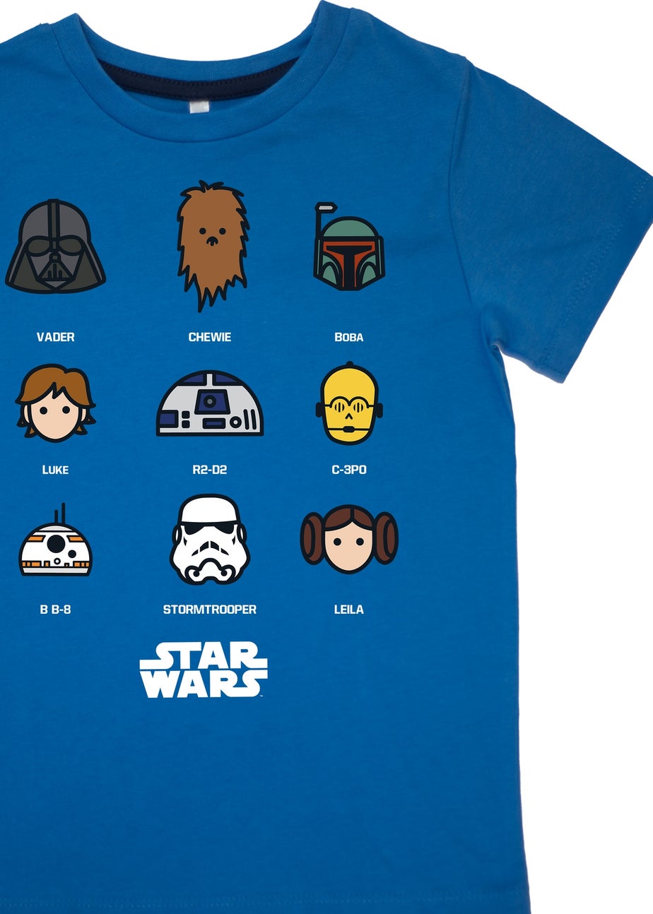 Star Wars Nine Characters Boys Blue Graphic Pyjamas (3-8 Years)