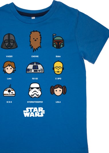 Star Wars Nine Characters Boys Blue Graphic Pyjamas (3-8 Years)