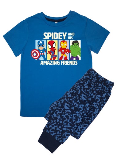 Marvel Spidey Amazing Friends Boys Blue Graphic Pyjamas (3-8 Years)