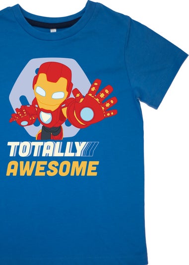 Marvel Iron-Man Totally Awesome Boys Blue Graphic Pyjamas (3-8 Years)