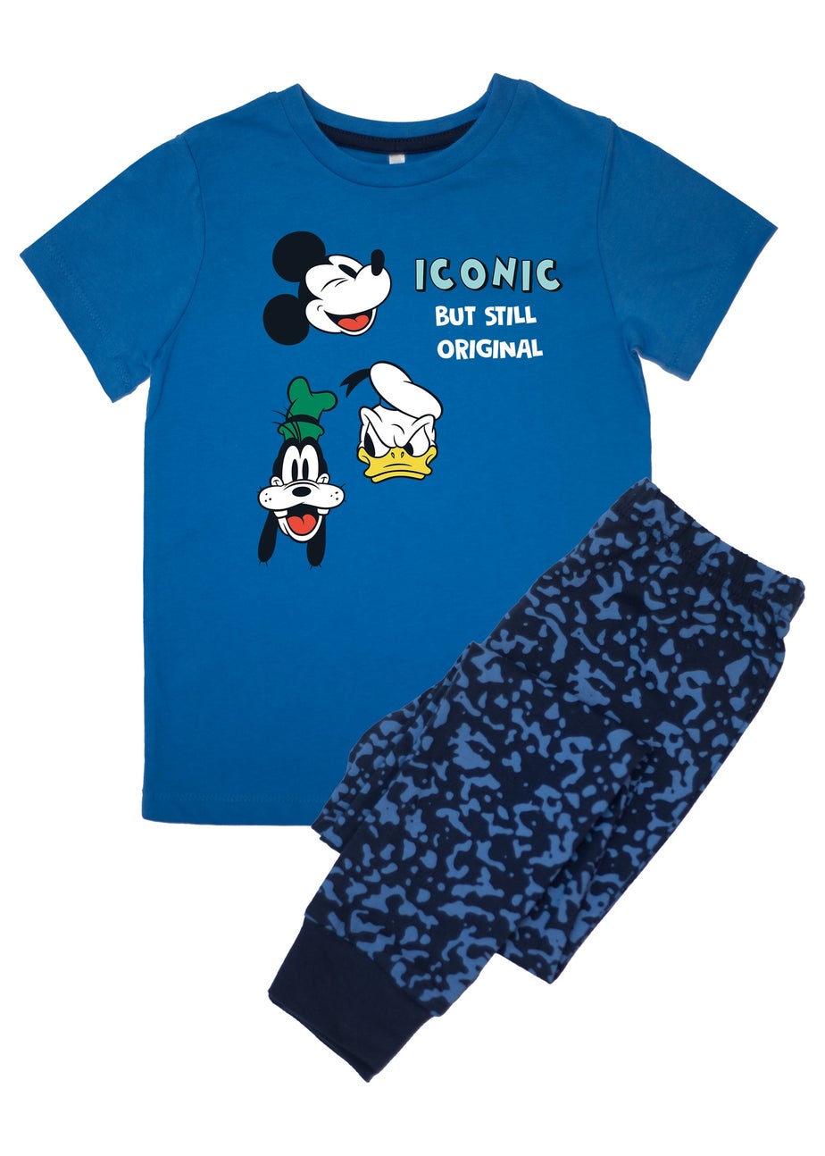Disney Mickey Mouse Iconic Boys Blue Graphic Pyjamas (3-8 Years)