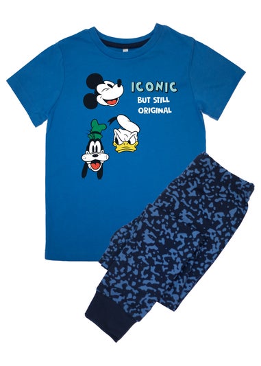 Disney Mickey Mouse Iconic Boys Blue Graphic Pyjamas (3-8 Years)