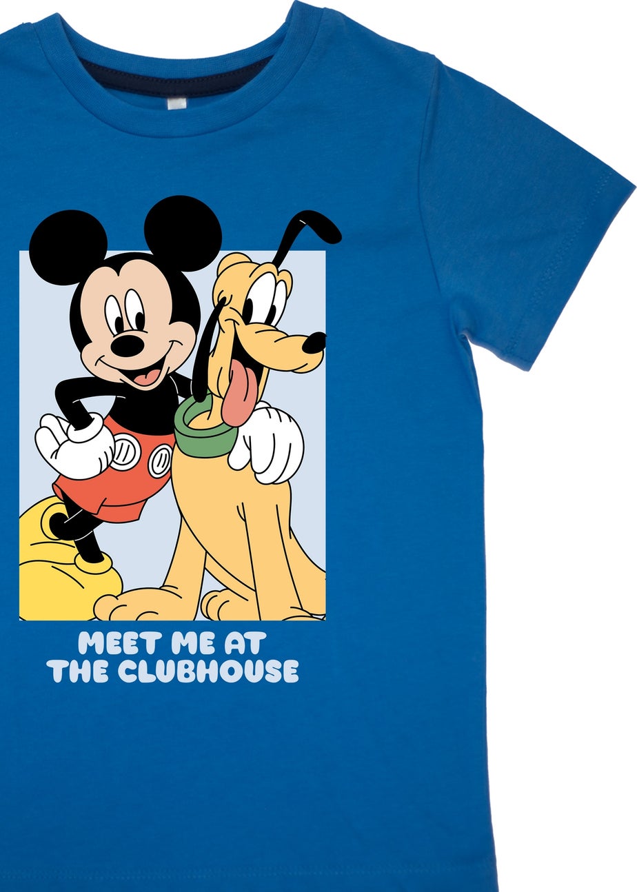 Disney Mickey Mouse Meet Me Boys Blue Graphic Pyjamas (3-8 Years)