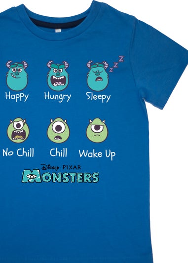 Disney Monsters Inc Faces Boys Blue Graphic Pyjamas (3-8 Years)