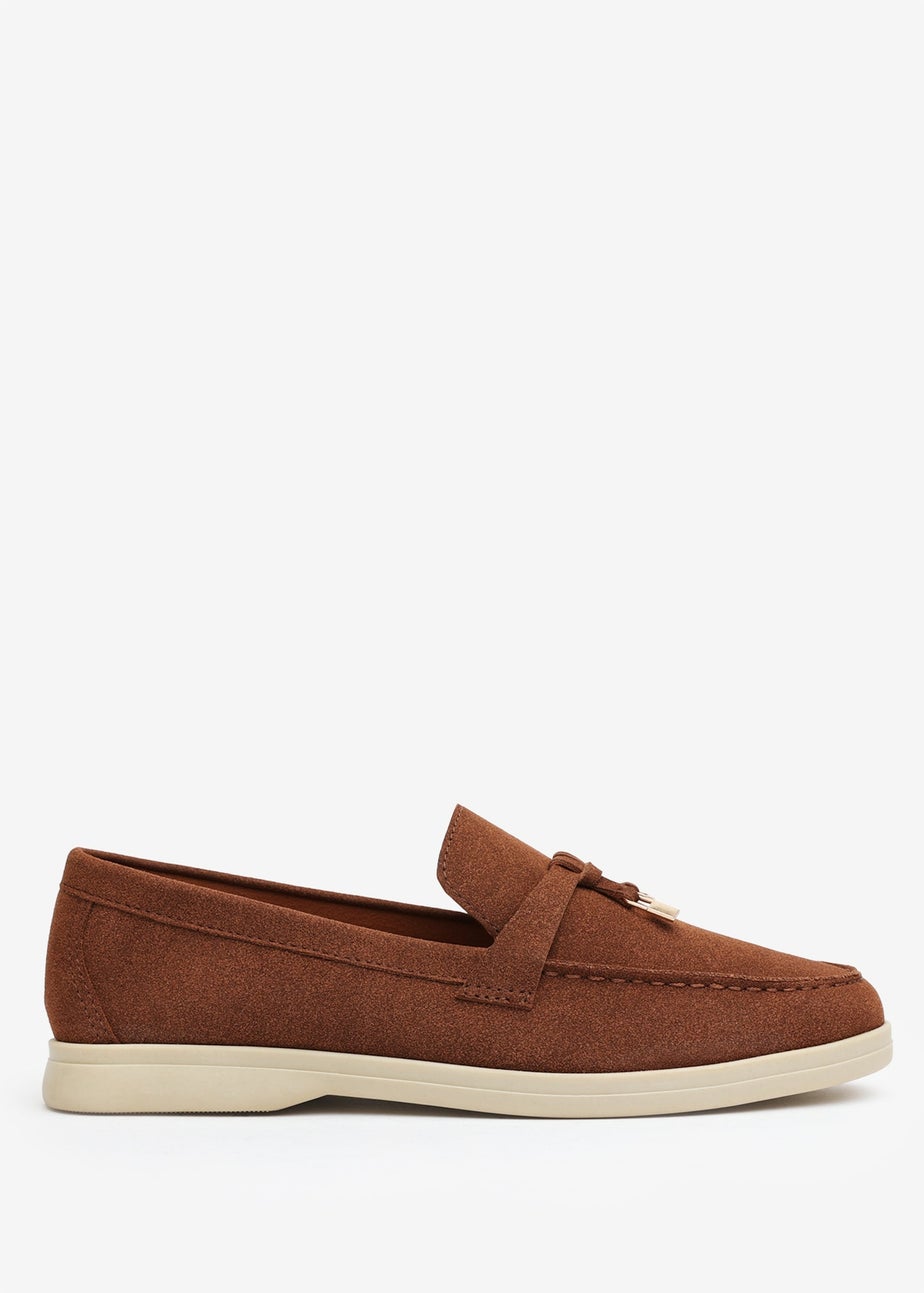 Where's That From Pegasus Brown Slip-On Loafers With Accessory Trim