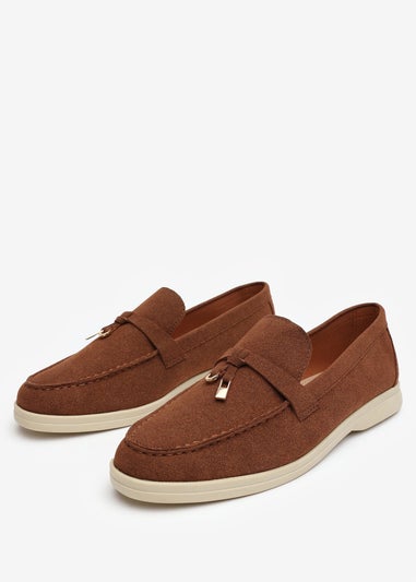 Where's That From Pegasus Brown Slip-On Loafers With Accessory Trim