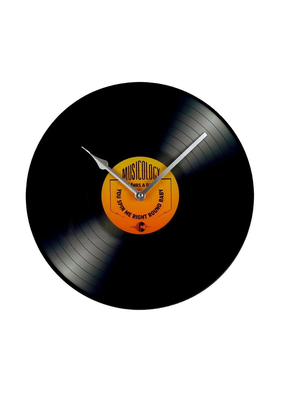 Harvey Makin Black Glass Wall Clock Record