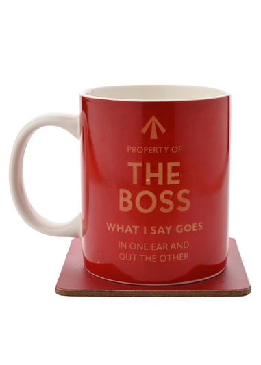Civil Defence The Boss Red Mug and Coaster Set