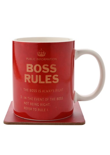 Civil Defence The Boss Red Mug and Coaster Set