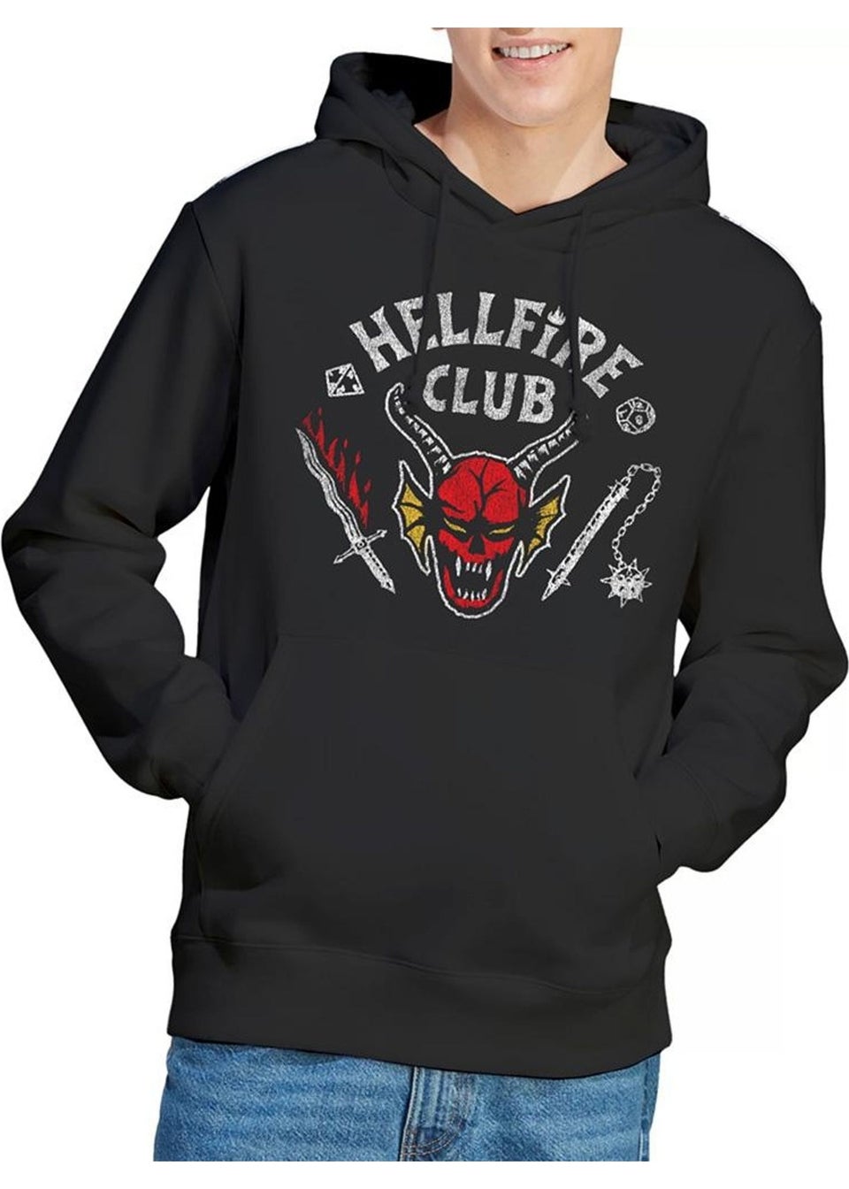 Stranger Things Black 5 Hellfire Club Inverted Hoodie