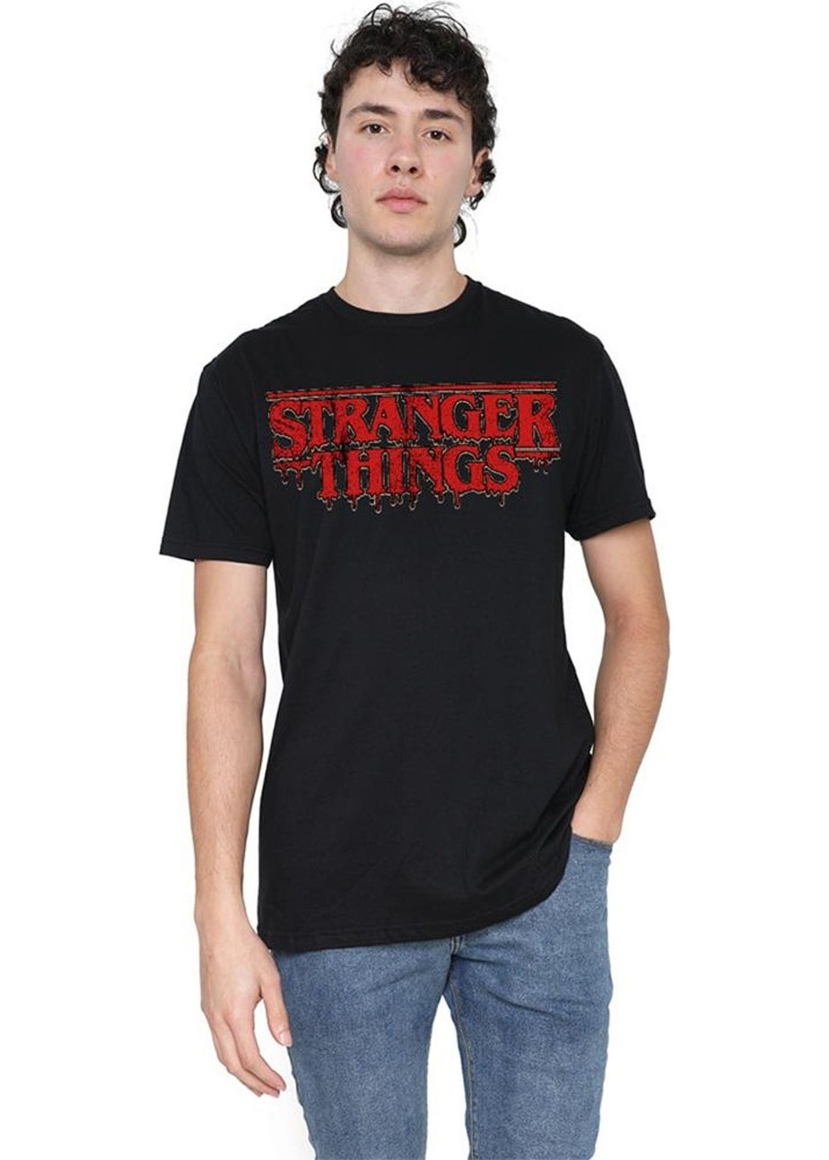 Stranger Things Black 5 Dripping Logo T-Shirt