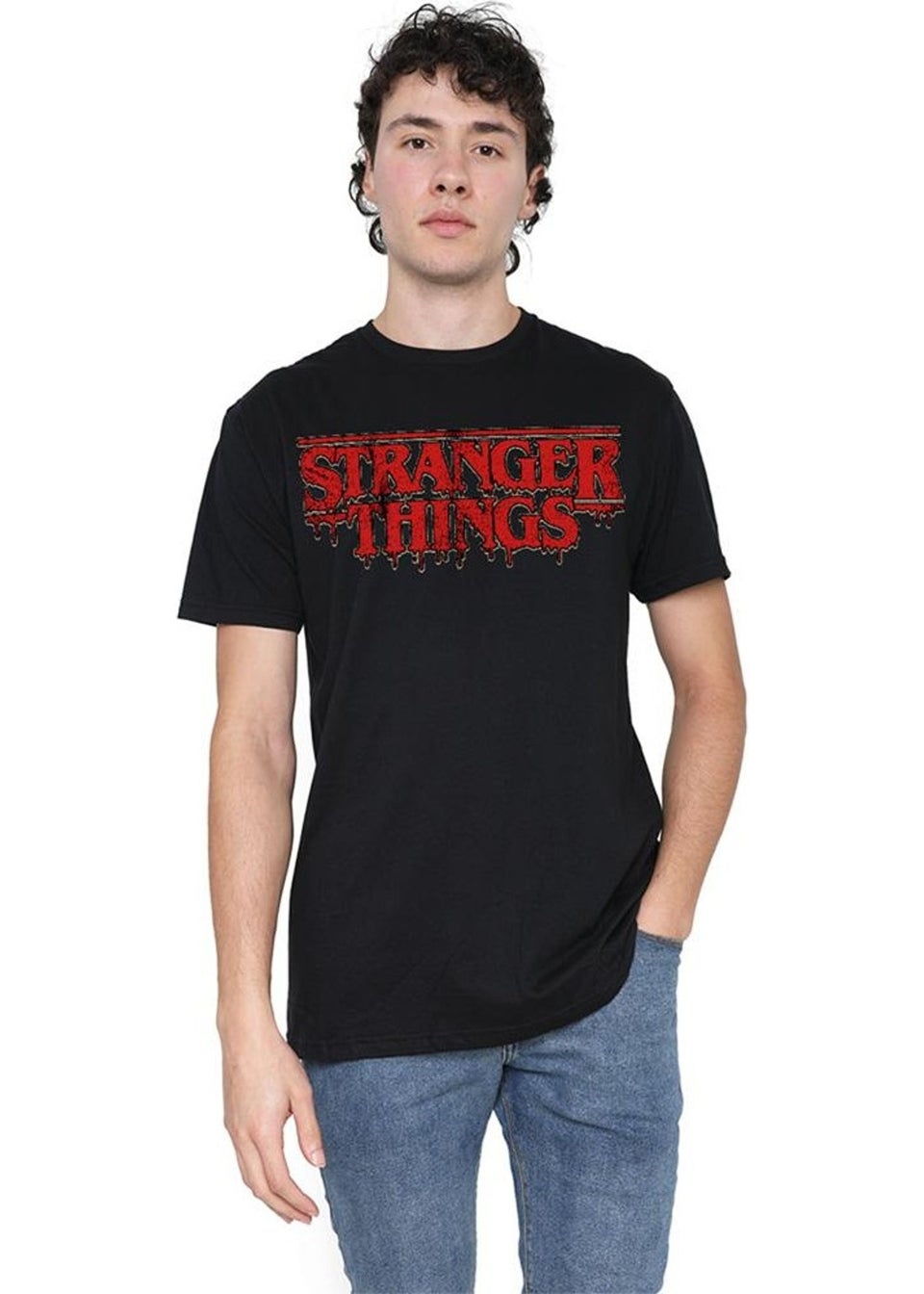 Stranger Things Black 5 Dripping Logo T-Shirt