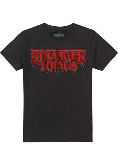 Stranger Things Black 5 Dripping Logo T-Shirt