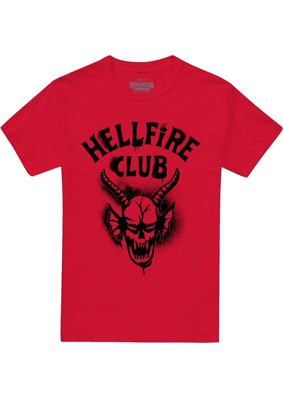 Stranger Things Red 5 Hellfire Spray Logo T-Shirt