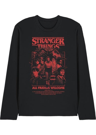 Stranger Things Black 5 Group Horror Mind Flayer Movie Poster Long-Sleeved T-Shirt