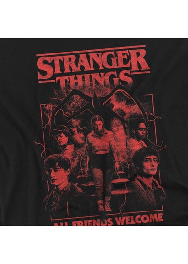 Stranger Things Black 5 Group Horror Mind Flayer Movie Poster Long-Sleeved T-Shirt