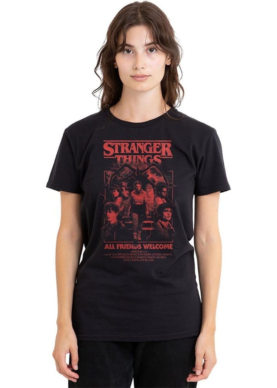 Stranger Things Black 5 Mind Flayer Group Poster T-Shirt