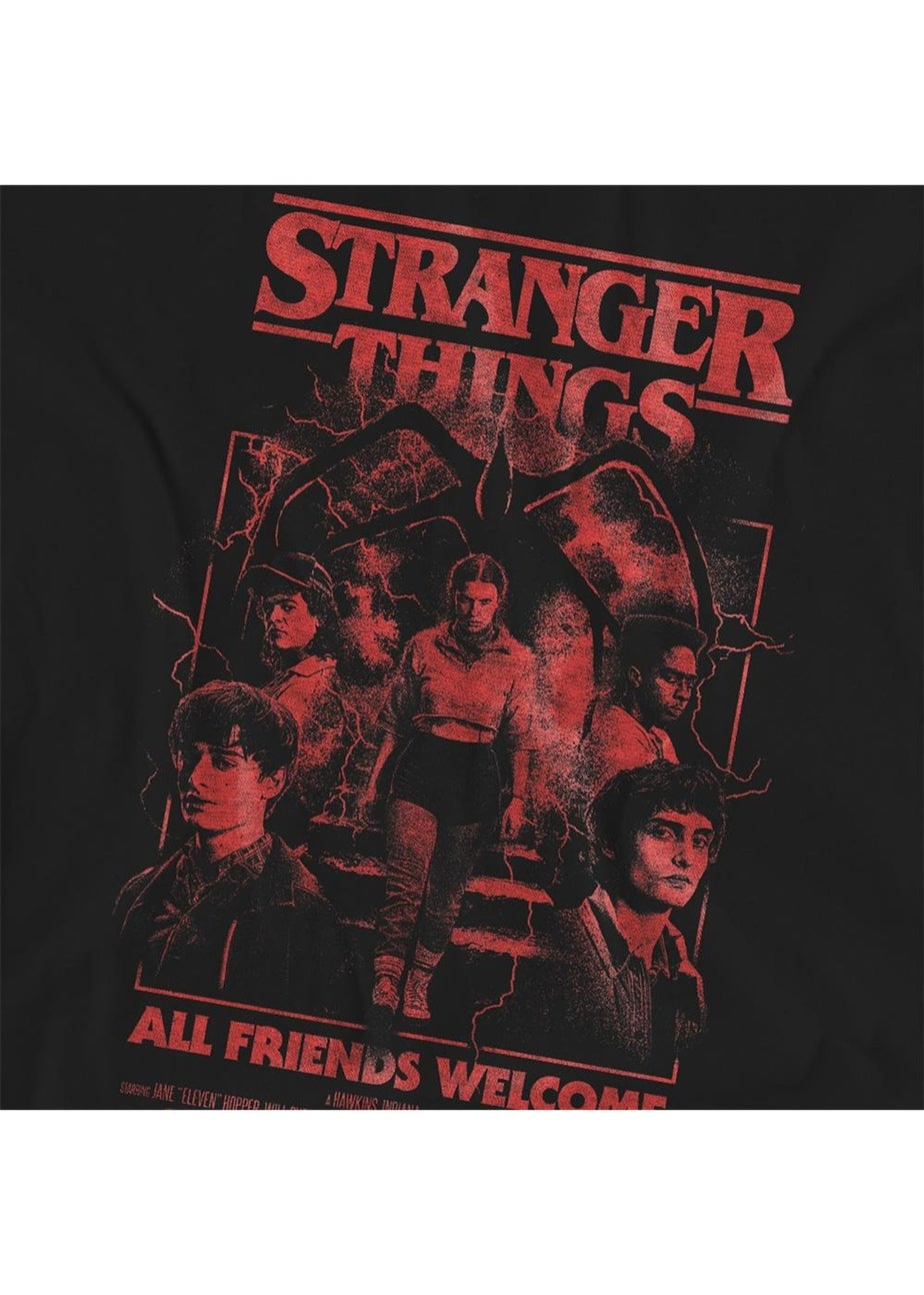 Stranger Things Black 5 Mind Flayer Group Poster T-Shirt