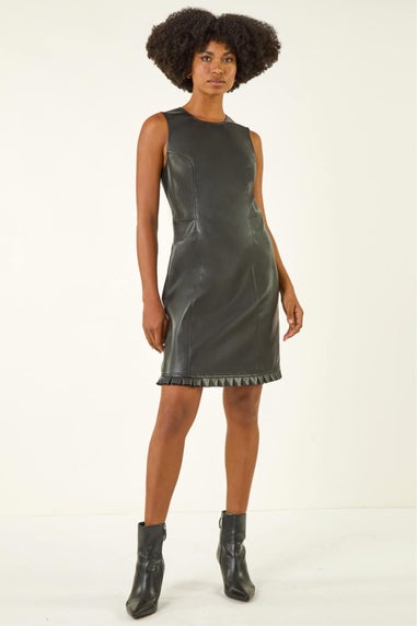 Roman Black Pinafore Pleated A-Line Dress