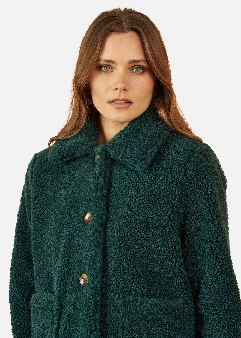 Yumi Green Short Teddy Bear Jacket