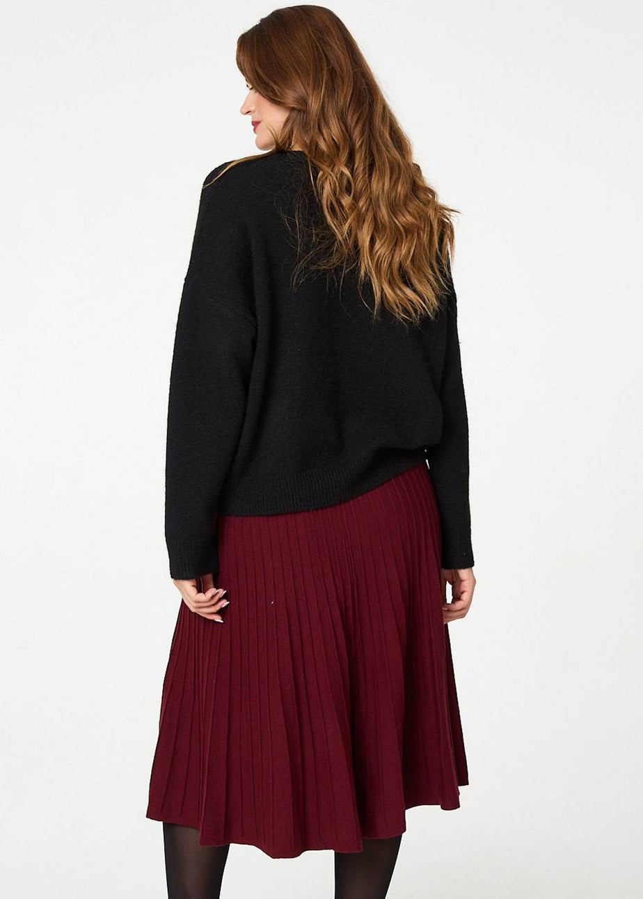 Izabel London Black Sequin Bow Detail Drop Shoulder Jumper