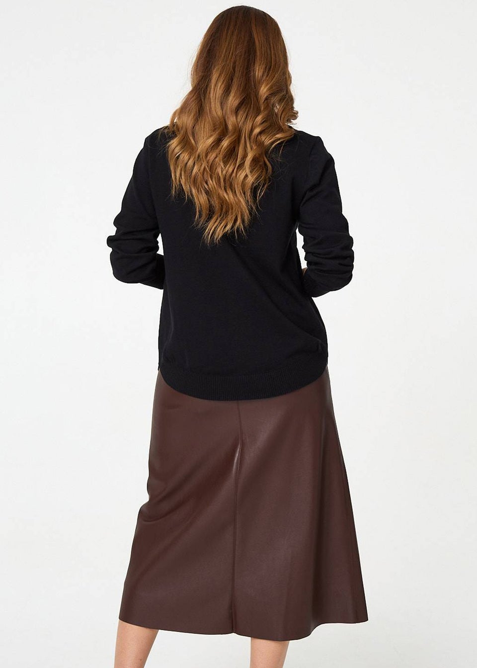 Izabel London Black Sparkly Bow Detail Long Sleeve Jumper