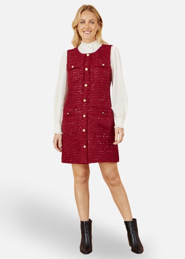Yumi Burgundy Boucle Tunic Dress