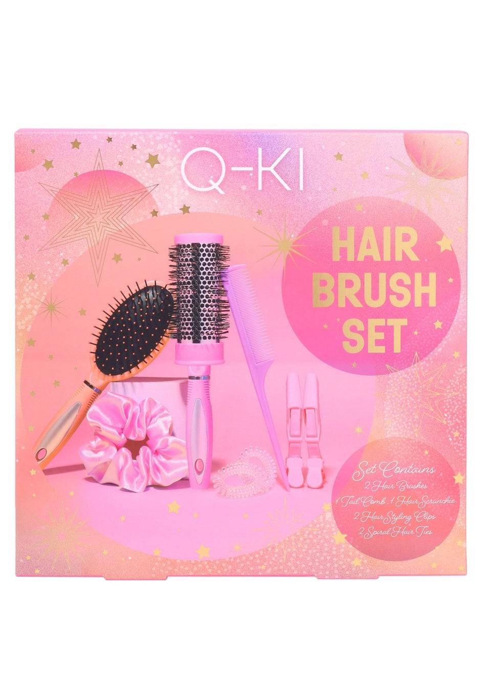 Q-Ki Christmas Hair Brush Gift Set 7PC
