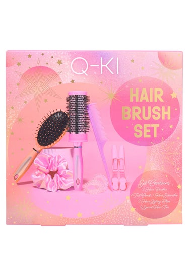 Q-Ki Christmas Hair Brush Gift Set 7PC