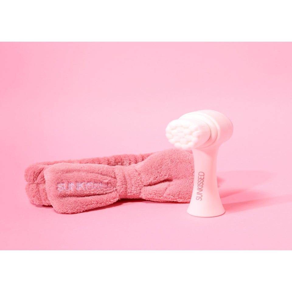 Sunkissed Brush & Headband Set Fluffy Headband Facial Cleaning Brush