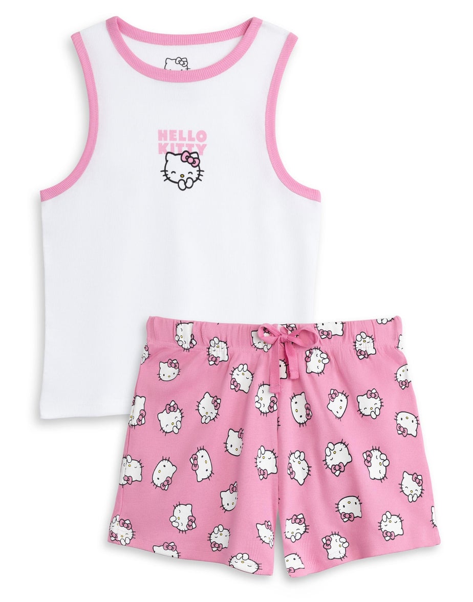 Vanilla Underground Hello Kitty Character Adults Vest & Shorts Pink PJs