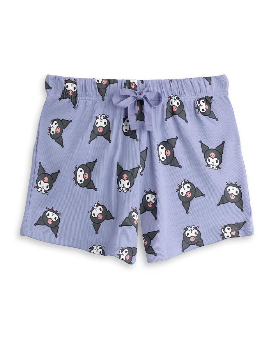 Vanilla Underground Hello Kitty Kuromi Adults Vest & Shorts Purple PJs