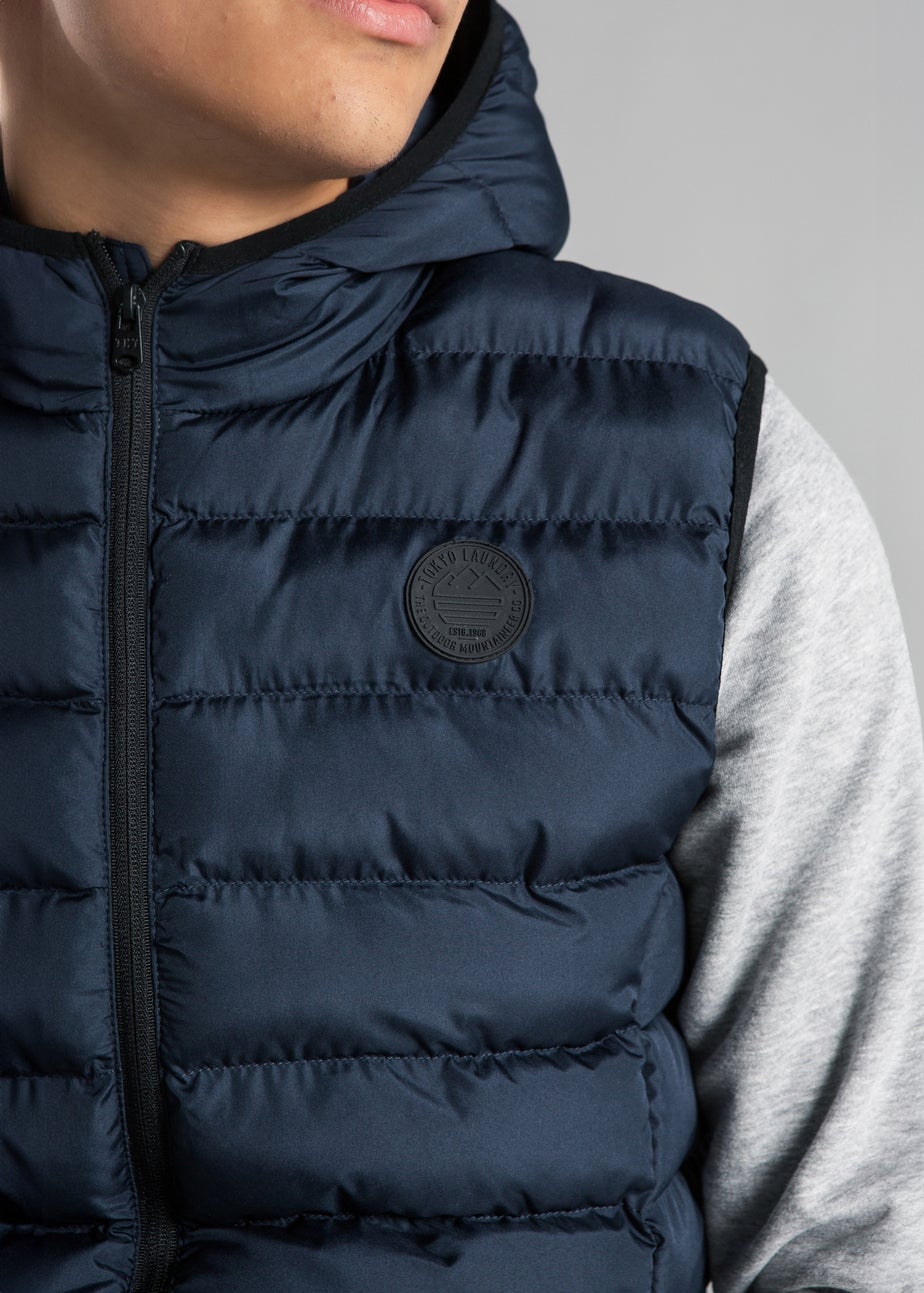 Tokyo Laundry Navy Hooded Padded Zip-Up Gilet