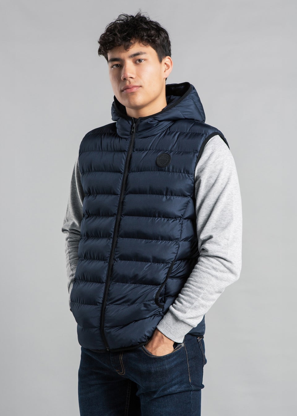 Tokyo Laundry Navy Hooded Padded Zip-Up Gilet