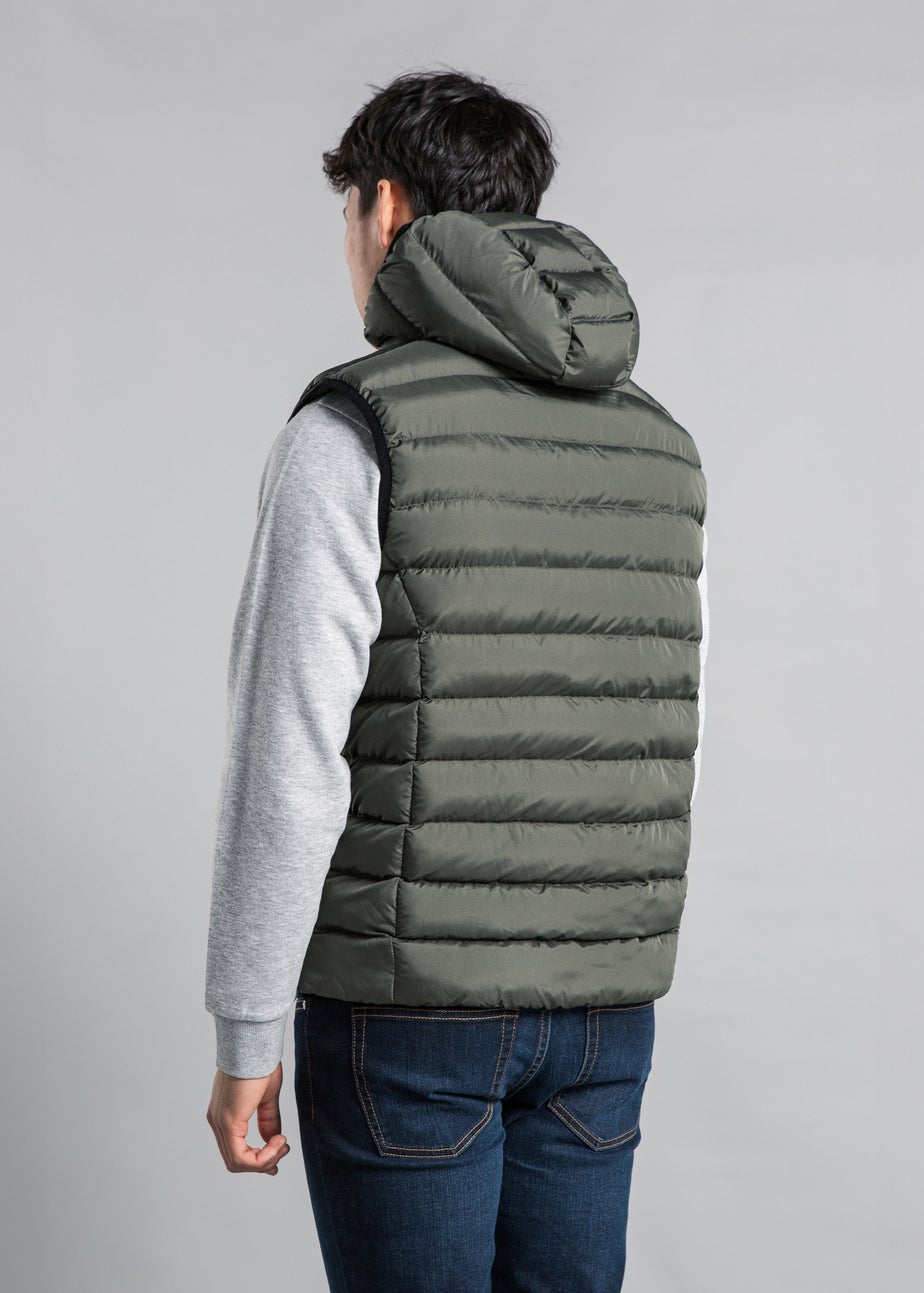 Tokyo Laundry Khaki Hooded Padded Zip-Up Gilet