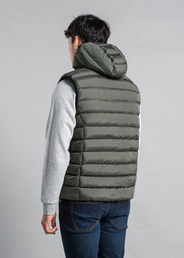 Tokyo Laundry Khaki Hooded Padded Zip-Up Gilet