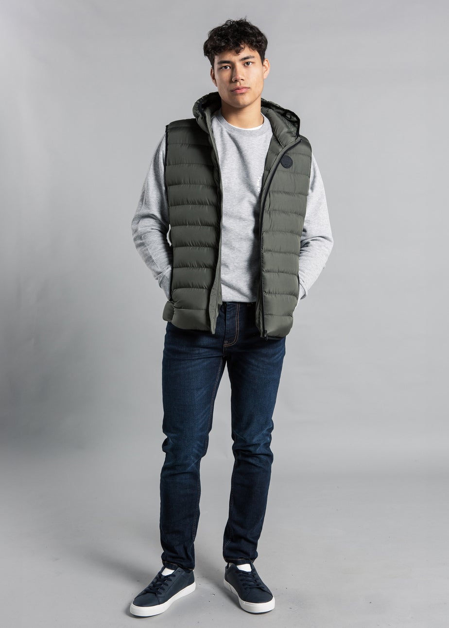 Tokyo Laundry Khaki Hooded Padded Zip-Up Gilet