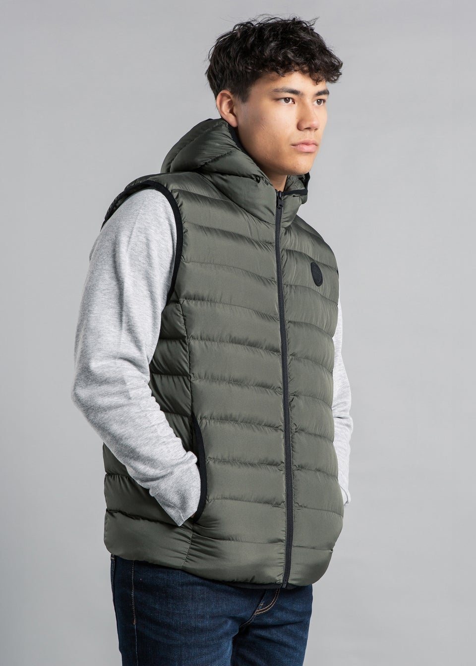 Tokyo Laundry Khaki Hooded Padded Zip-Up Gilet