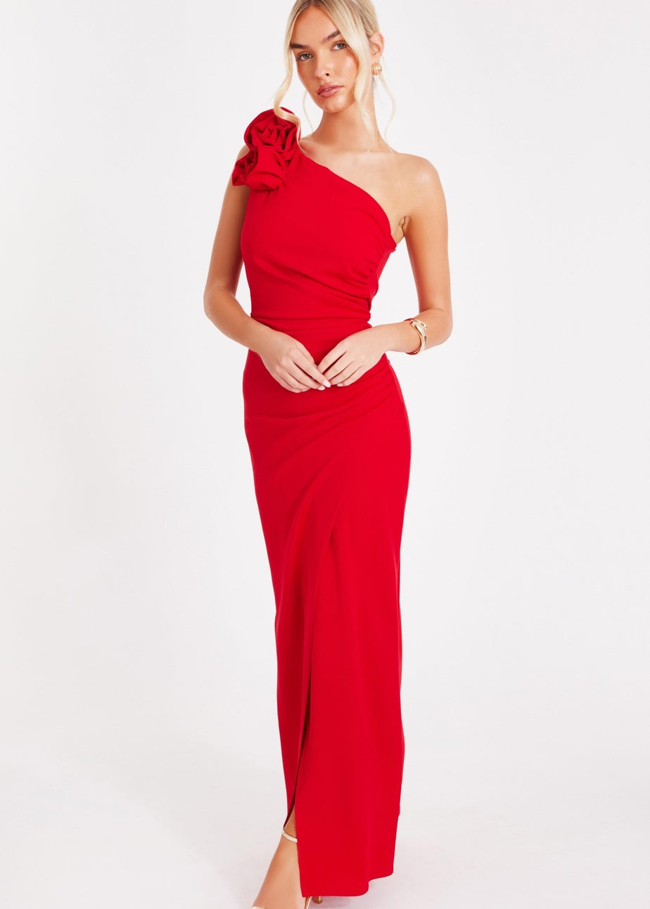Quiz Red Corsage Maxi Dress