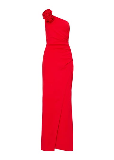 Quiz Red Corsage Maxi Dress