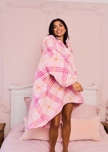 JimJam Pink Check Oversized Hoody