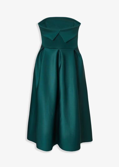Quiz Green Curve Bandeau Skater Dress