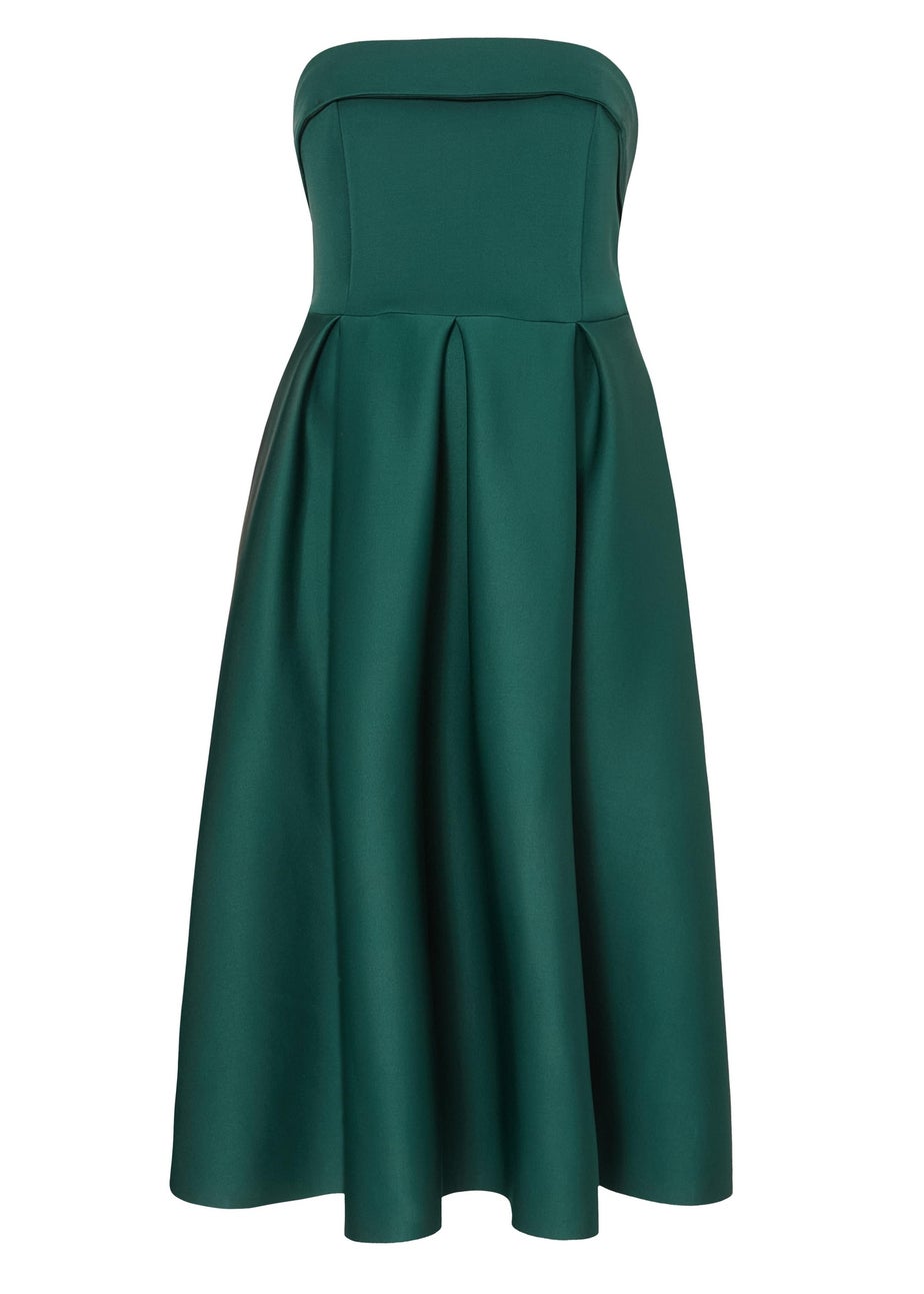 Quiz Green Curve Bandeau Skater Dress