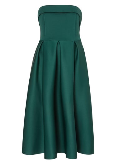 Quiz Green Curve Bandeau Skater Dress