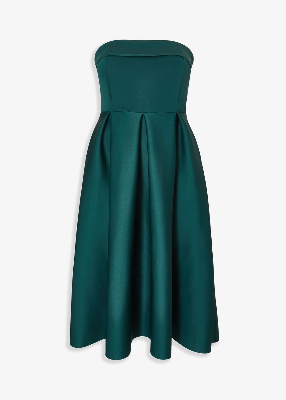 Quiz Green Curve Bandeau Skater Dress